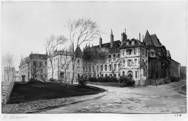 View of the Maternite Port-Royal, the gardens